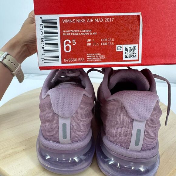 NEW NIKE Women's Air Max 2017 849560 555 Shoes Sneakers Plum Lavender US 6.5 - Picture 5 of 10
